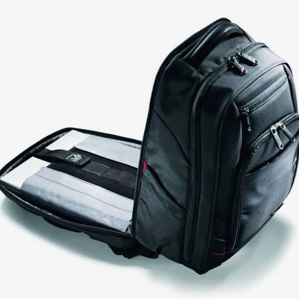 Samsonite Black Backpack with Subtle Red Trim NWT - image 7